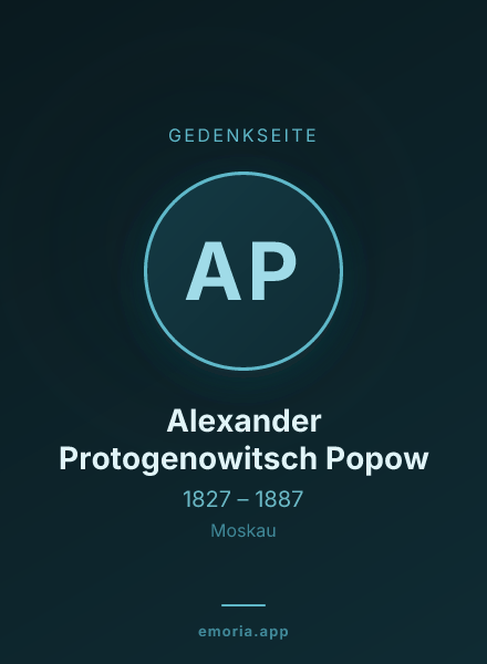 Gedenkportrait von Alexander Protogenowitsch Popow