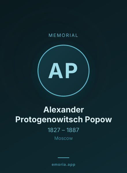 Memorial portrait of Alexander Protogenowitsch Popow