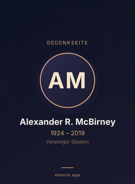Gedenkportrait von Alexander R. McBirney