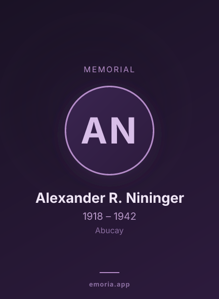 Memorial portrait of Alexander R. Nininger