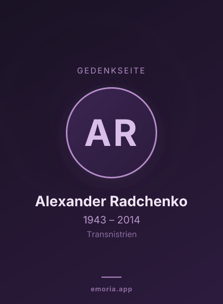 Gedenkportrait von Alexander Radchenko