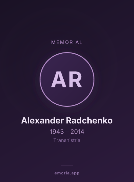 Memorial portrait of Alexander Radchenko