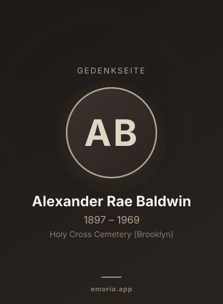 Gedenkportrait von Alexander Rae Baldwin