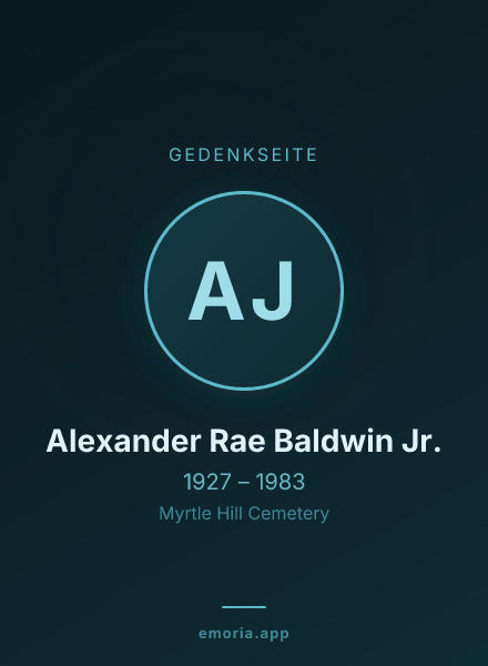 Gedenkportrait von Alexander Rae Baldwin Jr.