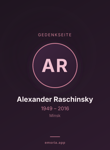 Gedenkportrait von Alexander Raschinsky