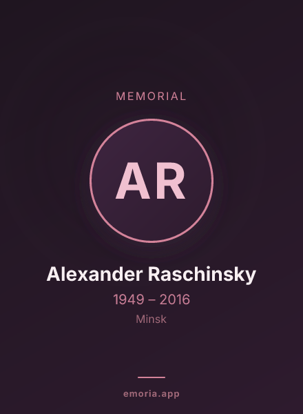 Memorial portrait of Alexander Raschinsky