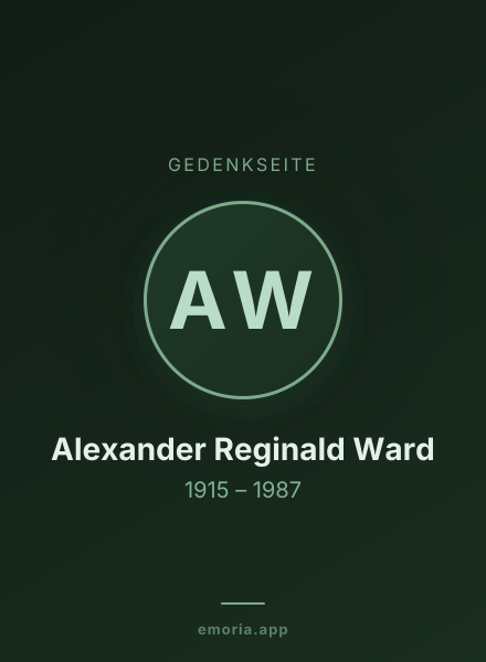 Gedenkportrait von Alexander Reginald Ward