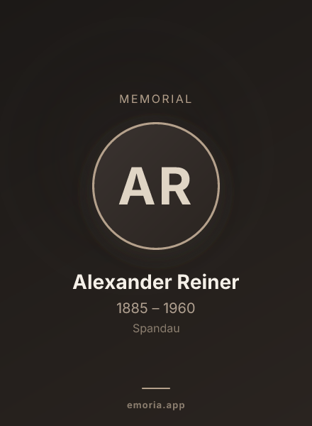 Memorial portrait of Alexander Reiner