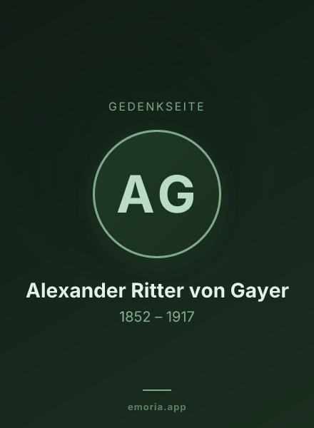 Gedenkportrait von Alexander Ritter von Gayer