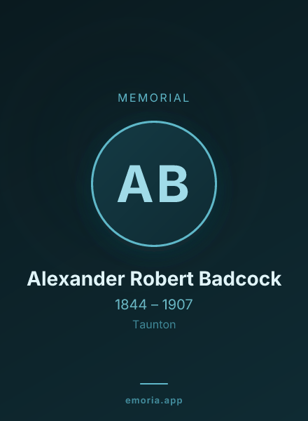 Memorial portrait of Alexander Robert Badcock