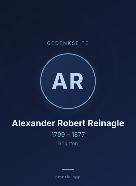 Gedenkportrait von Alexander Robert Reinagle