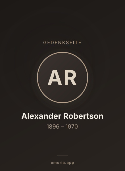 Gedenkportrait von Alexander Robertson