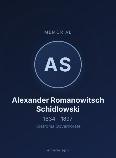 Memorial portrait of Alexander Romanowitsch Schidlowski