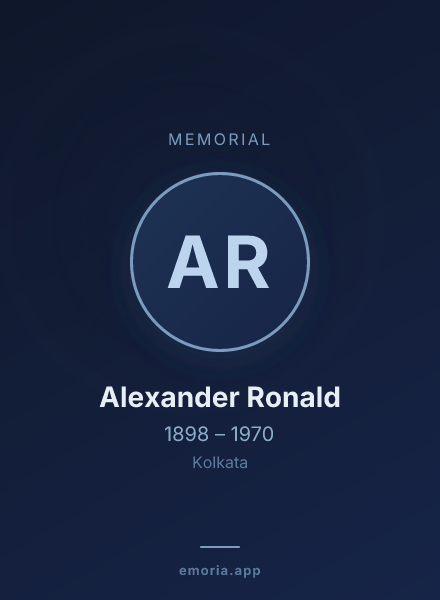 Memorial portrait of Alexander Ronald