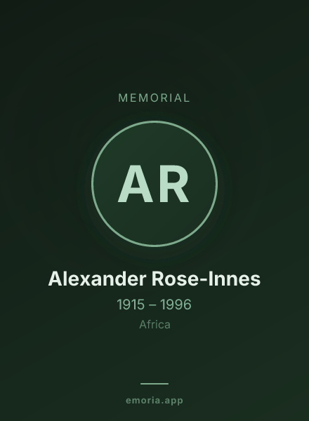 Memorial portrait of Alexander Rose-Innes