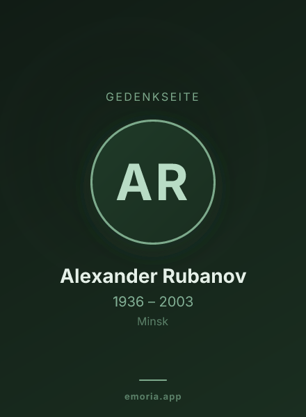 Gedenkportrait von Alexander Rubanov