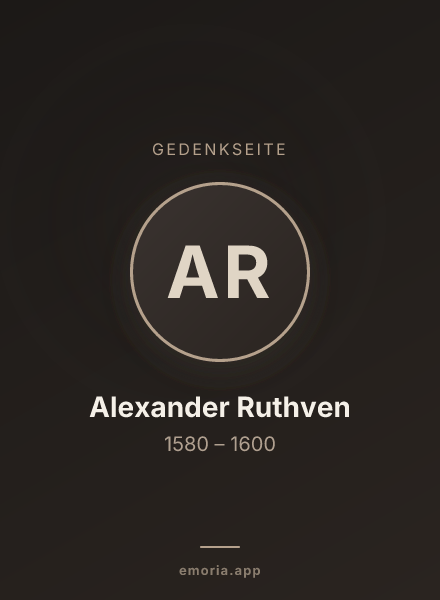 Gedenkportrait von Alexander Ruthven