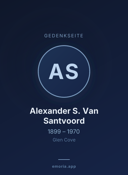 Gedenkportrait von Alexander S. Van Santvoord