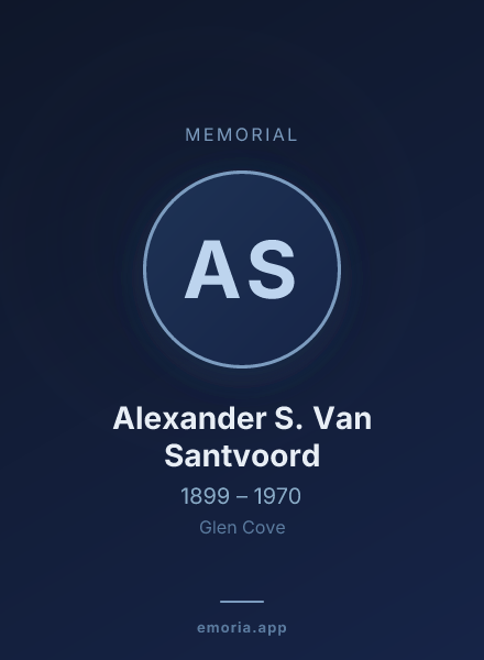 Memorial portrait of Alexander S. Van Santvoord