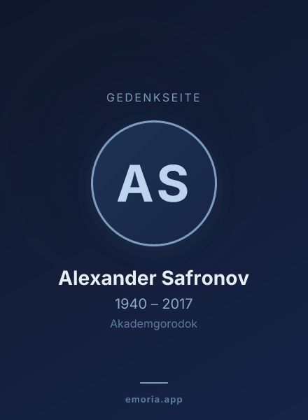 Gedenkportrait von Alexander Safronov