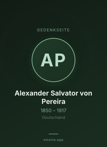 Gedenkportrait von Alexander Salvator von Pereira
