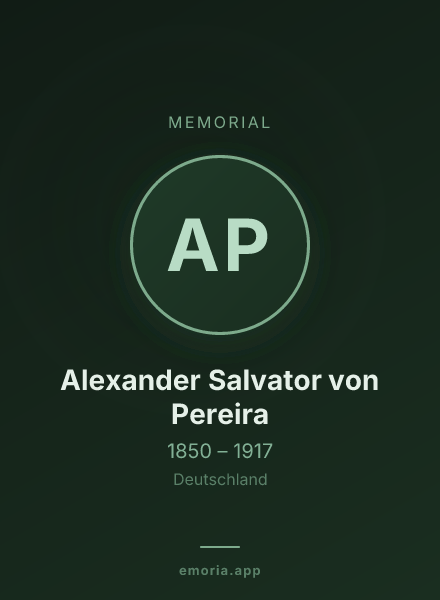 Memorial portrait of Alexander Salvator von Pereira