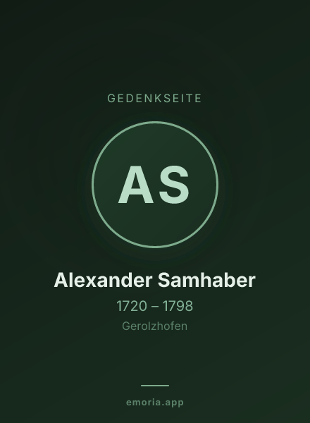 Gedenkportrait von Alexander Samhaber