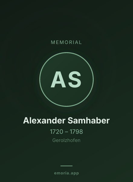 Memorial portrait of Alexander Samhaber