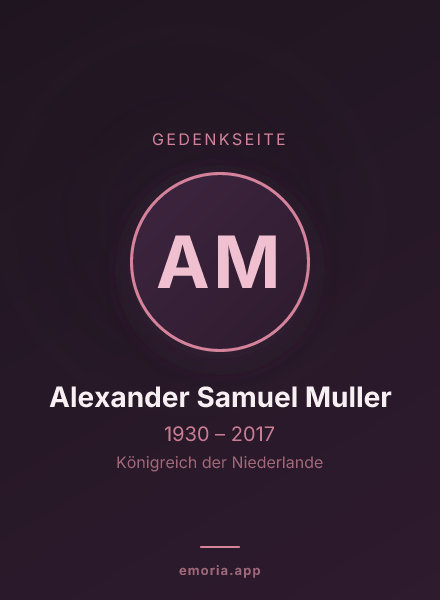 Gedenkportrait von Alexander Samuel Muller