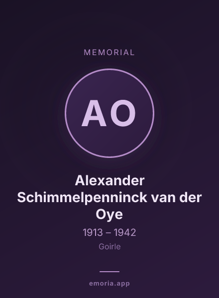 Memorial portrait of Alexander Schimmelpenninck van der Oye