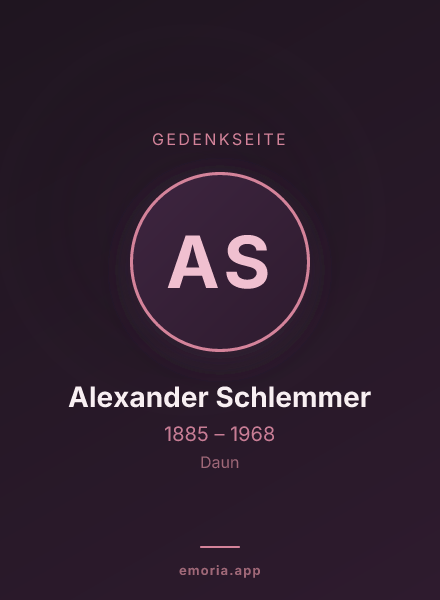 Gedenkportrait von Alexander Schlemmer