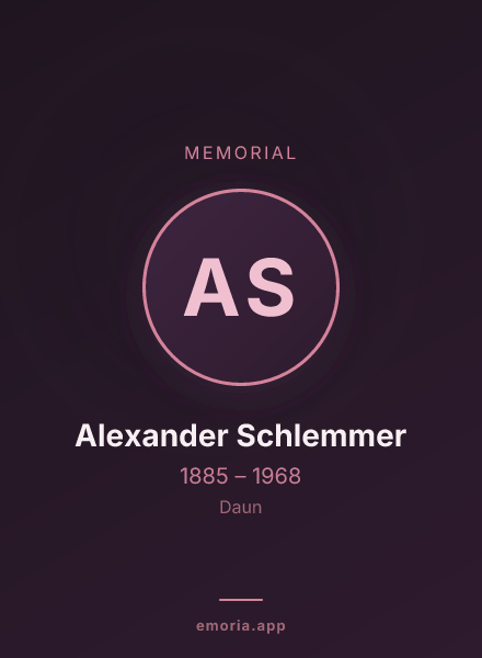 Memorial portrait of Alexander Schlemmer