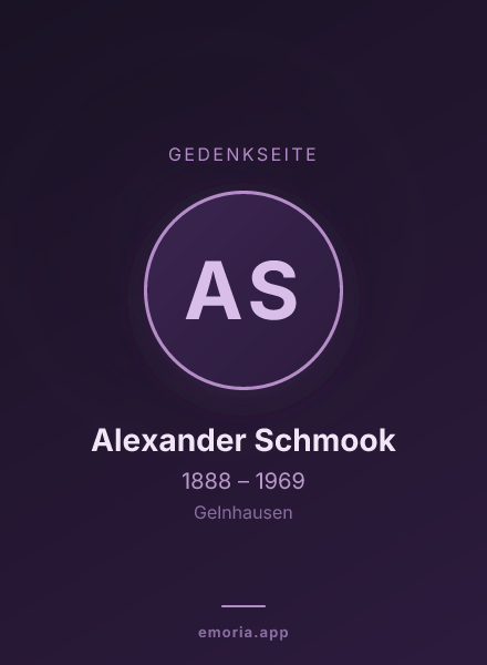 Gedenkportrait von Alexander Schmook