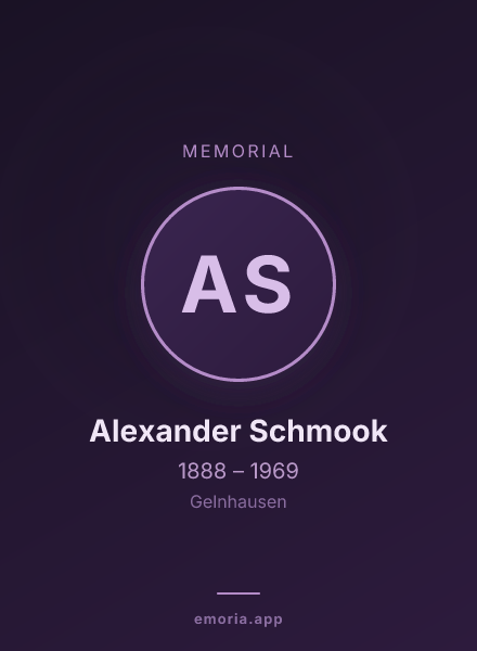 Memorial portrait of Alexander Schmook