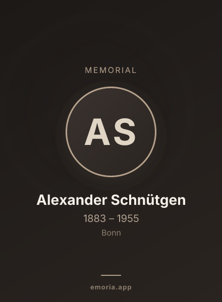 Memorial portrait of Alexander Schnütgen