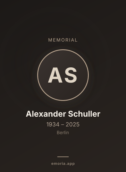 Memorial portrait of Alexander Schuller