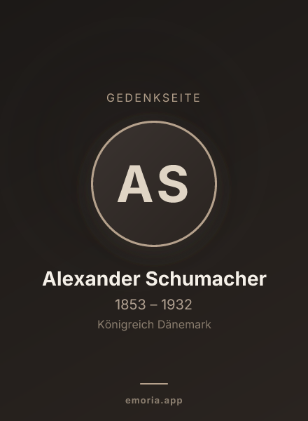 Gedenkportrait von Alexander Schumacher