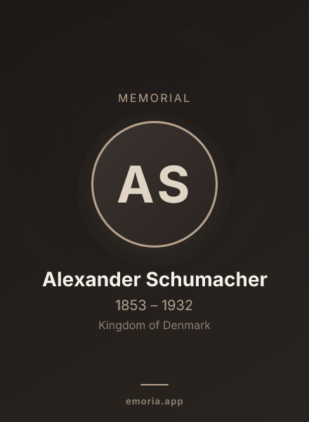 Memorial portrait of Alexander Schumacher
