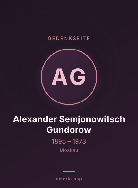 Gedenkportrait von Alexander Semjonowitsch Gundorow