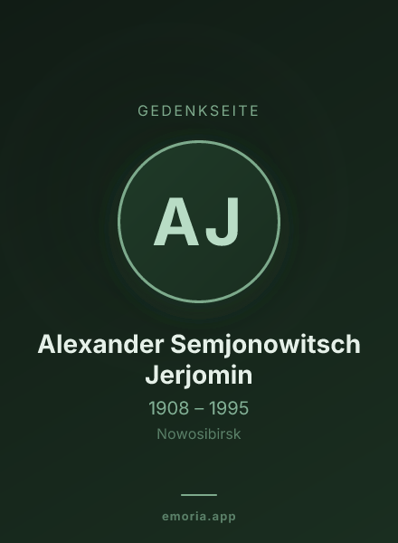 Gedenkportrait von Alexander Semjonowitsch Jerjomin