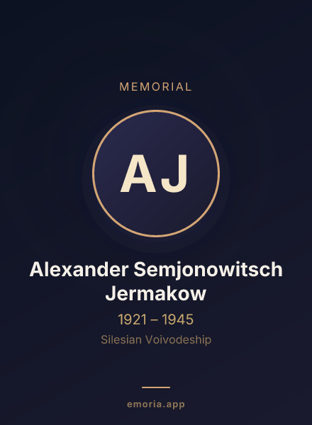 Memorial portrait of Alexander Semjonowitsch Jermakow