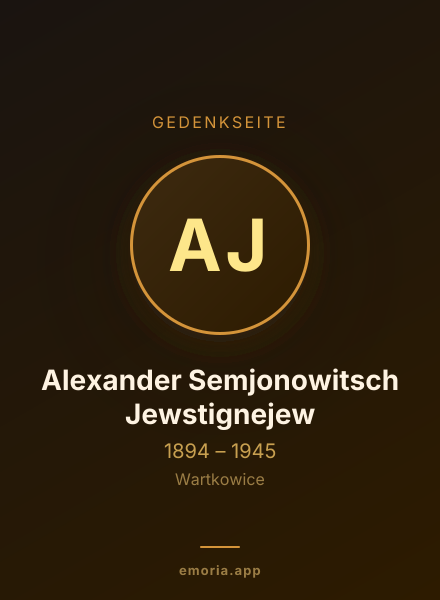 Gedenkportrait von Alexander Semjonowitsch Jewstignejew