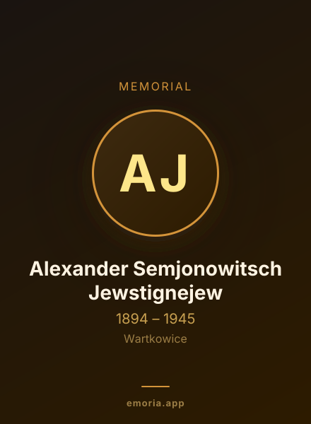 Memorial portrait of Alexander Semjonowitsch Jewstignejew