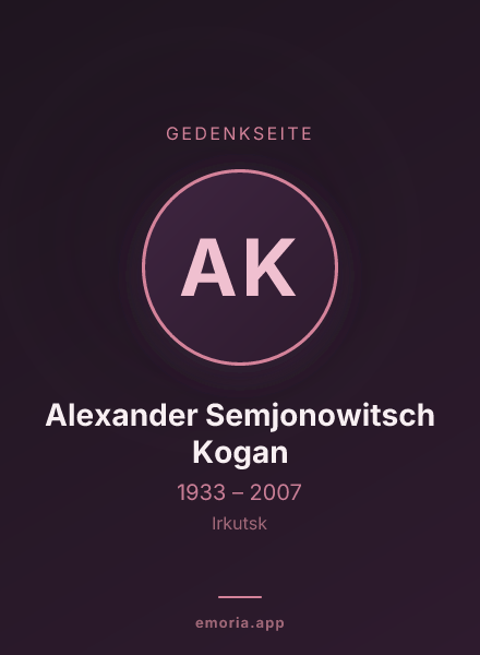 Gedenkportrait von Alexander Semjonowitsch Kogan
