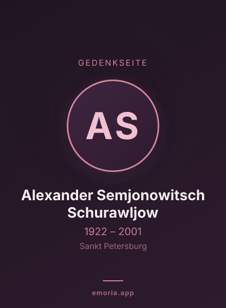 Gedenkportrait von Alexander Semjonowitsch Schurawljow
