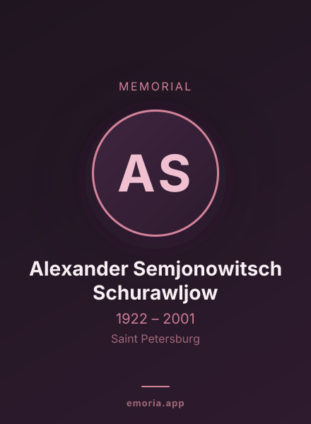 Memorial portrait of Alexander Semjonowitsch Schurawljow