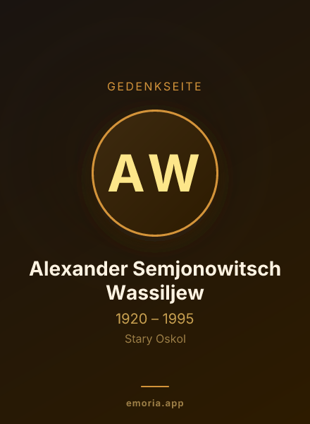 Gedenkportrait von Alexander Semjonowitsch Wassiljew