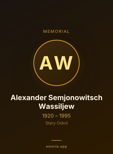 Memorial portrait of Alexander Semjonowitsch Wassiljew