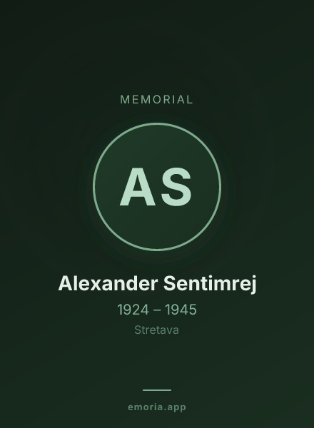 Memorial portrait of Alexander Sentimrej