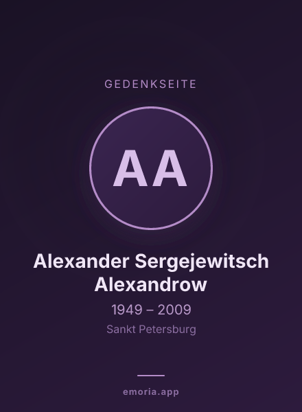 Gedenkportrait von Alexander Sergejewitsch Alexandrow